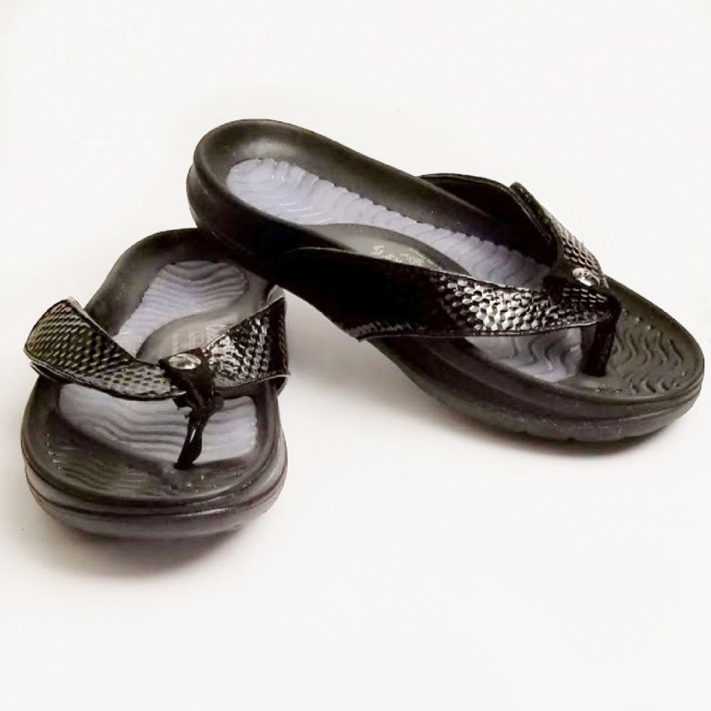 Ladies Cheeks Black Flip-Flops Size 8